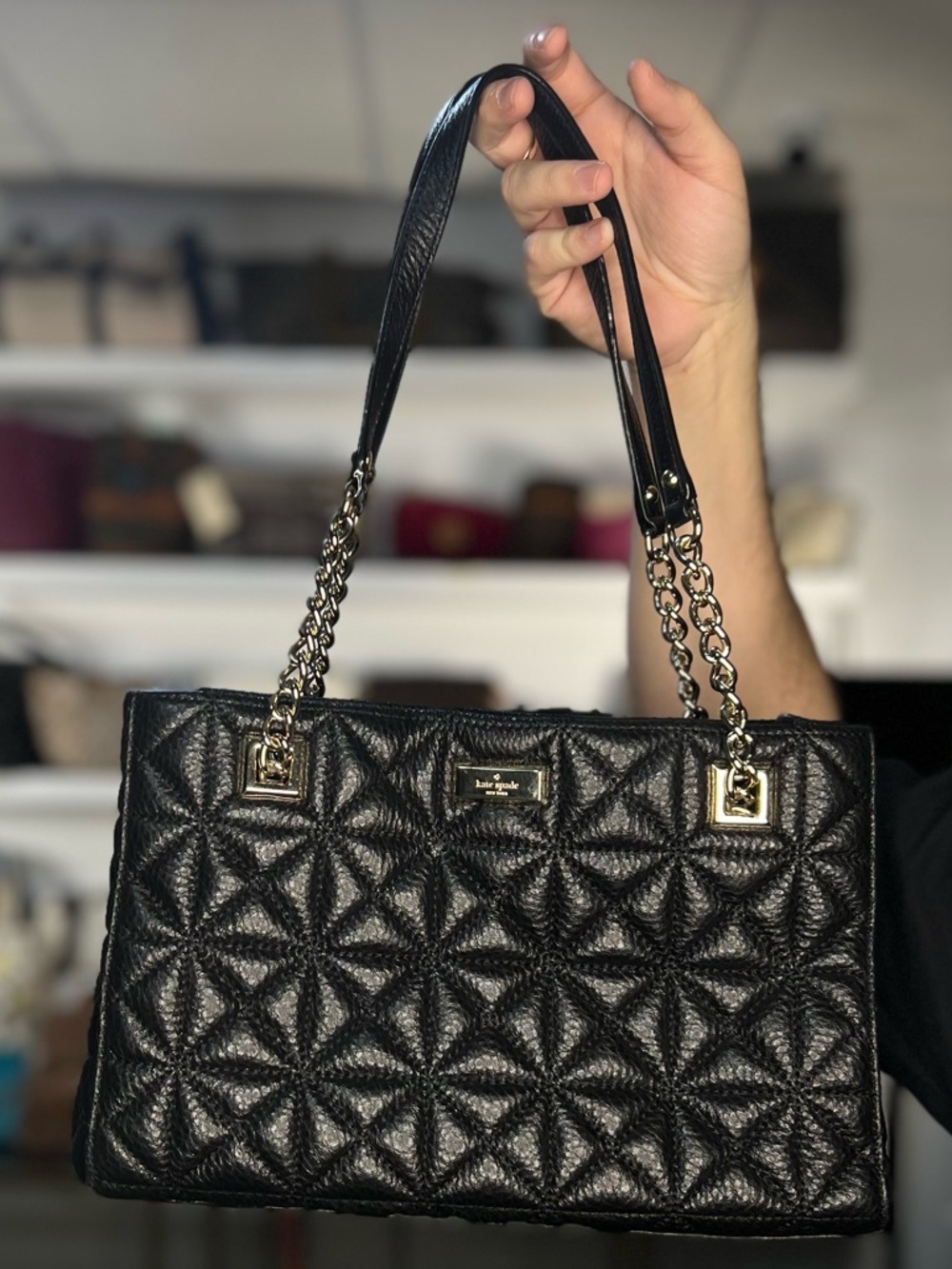 KATE SPADE QUILTED CHAIN TOTE